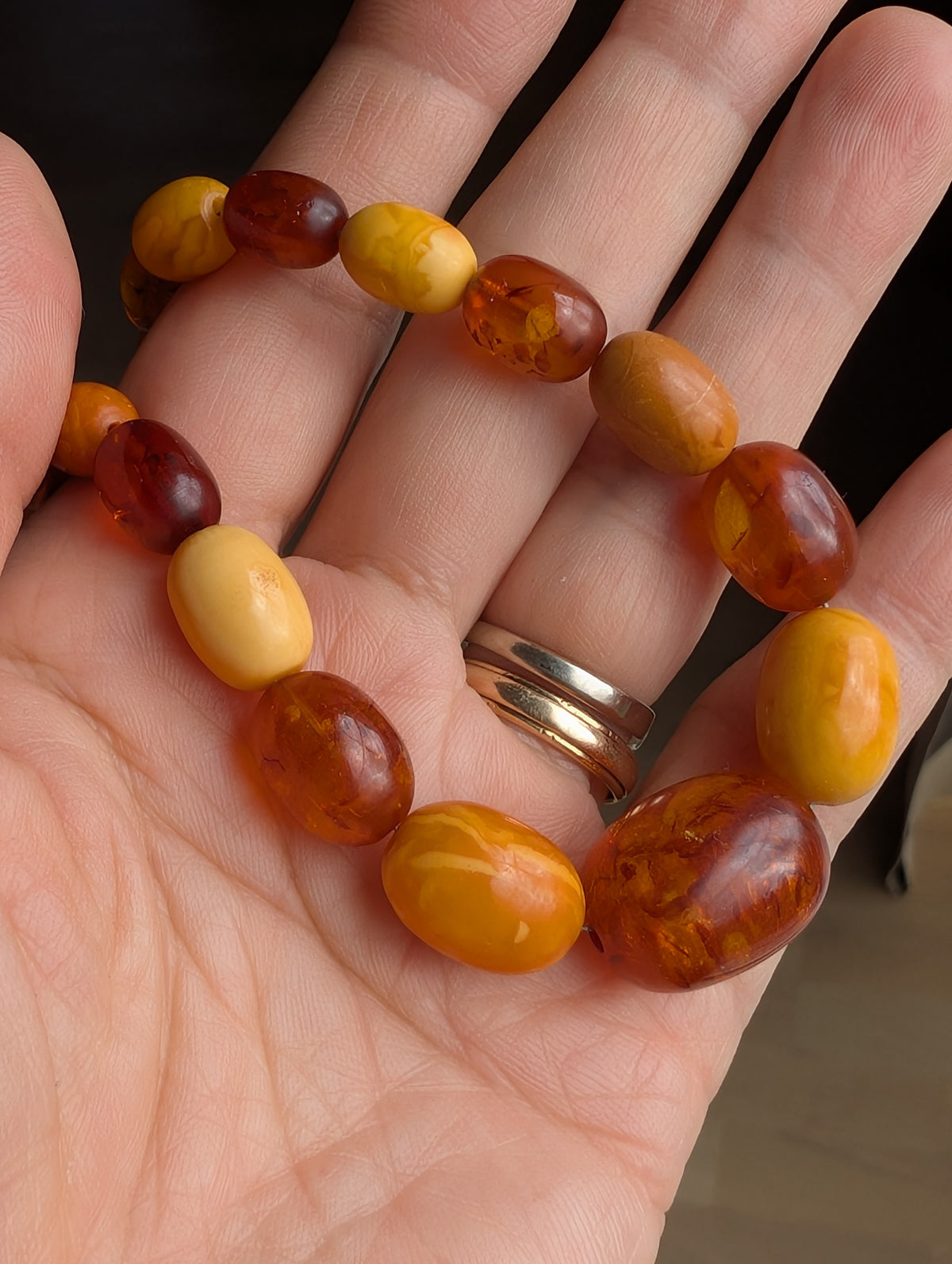 Antique Natural Amber Necklace Baltic Amber  19.07g #3022