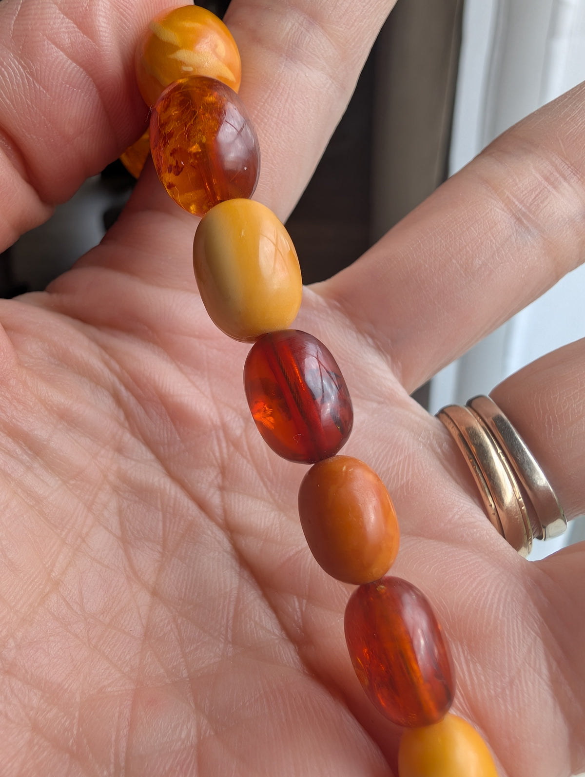 Antique Natural Amber Necklace Baltic Amber  19.07g #3022