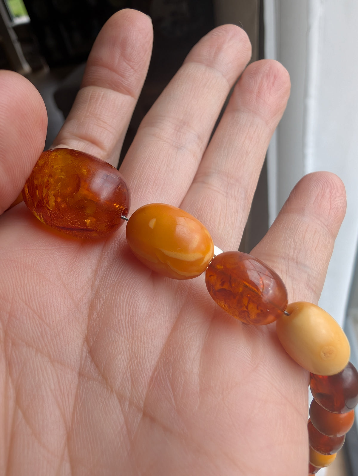 Antique Natural Amber Necklace Baltic Amber  19.07g #3022