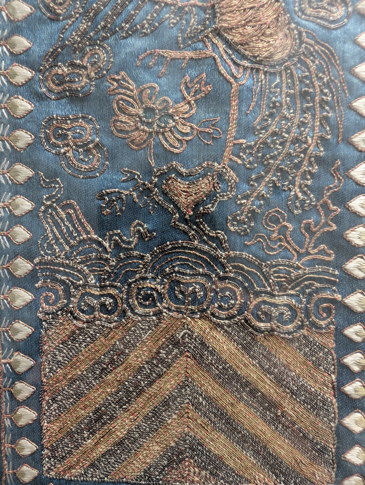 Chinese Antique silk embroidery with pheonix, 19th century Qing Dynasty #3025
