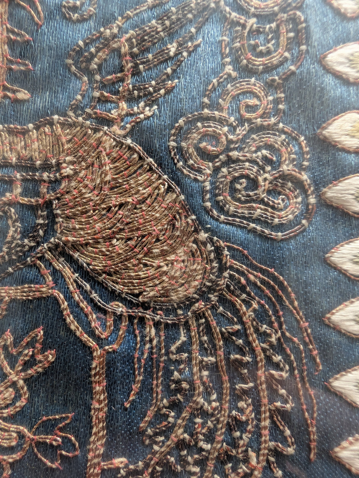Chinese Antique silk embroidery with pheonix, 19th century Qing Dynasty #3025