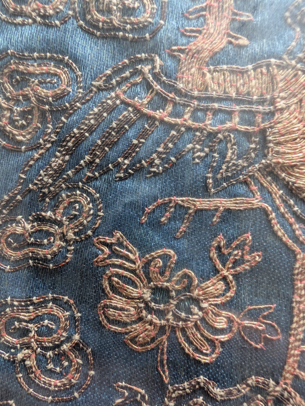 Chinese Antique silk embroidery with pheonix, 19th century Qing Dynasty #3025