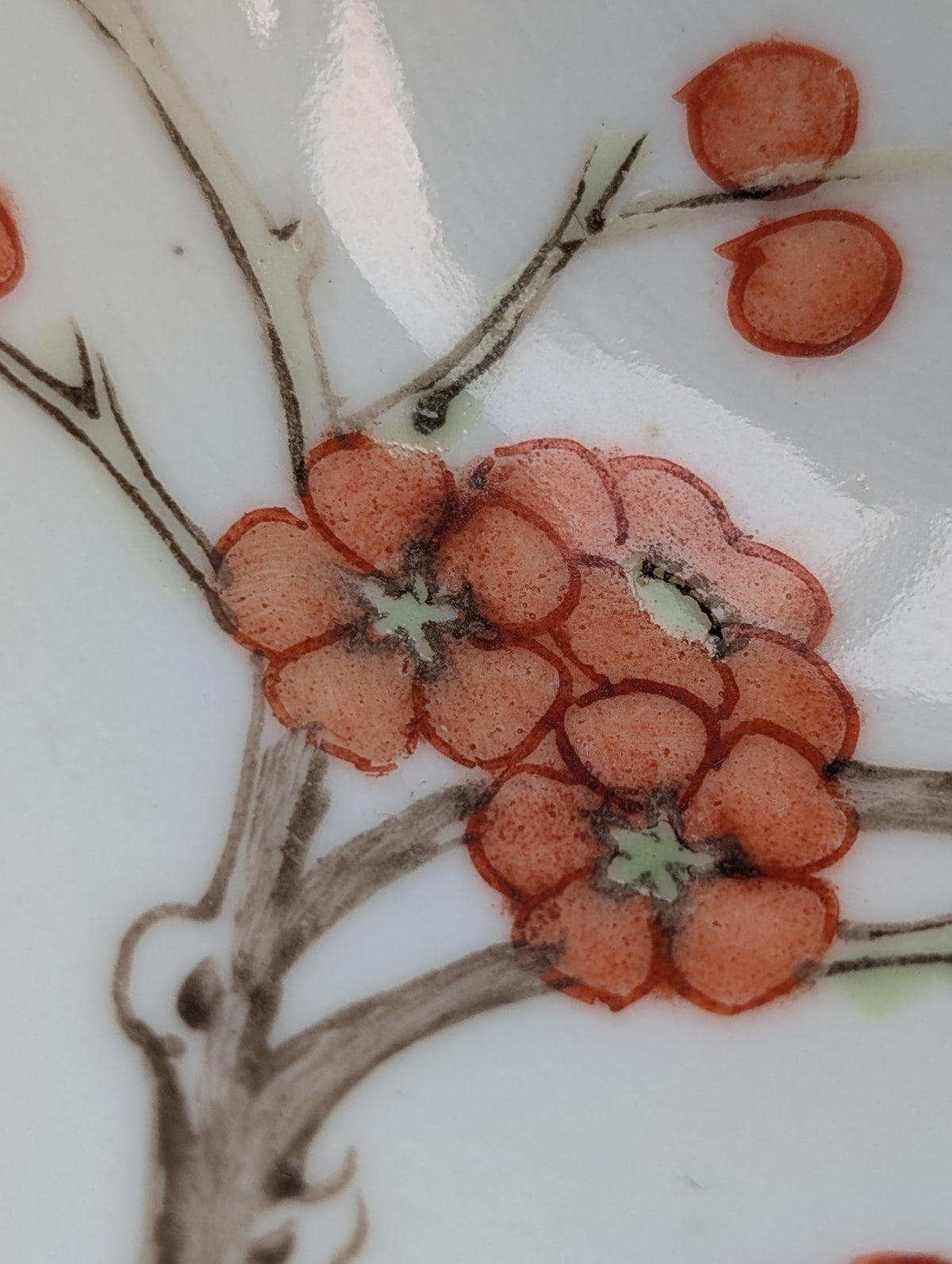 Antique Chinese porcelain cup with cherry blossom, 19th c #3029