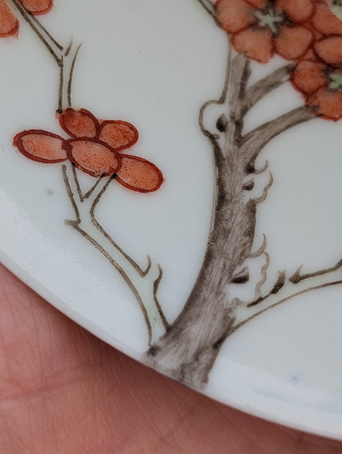 Antique Chinese porcelain cup with cherry blossom, 19th c #3029