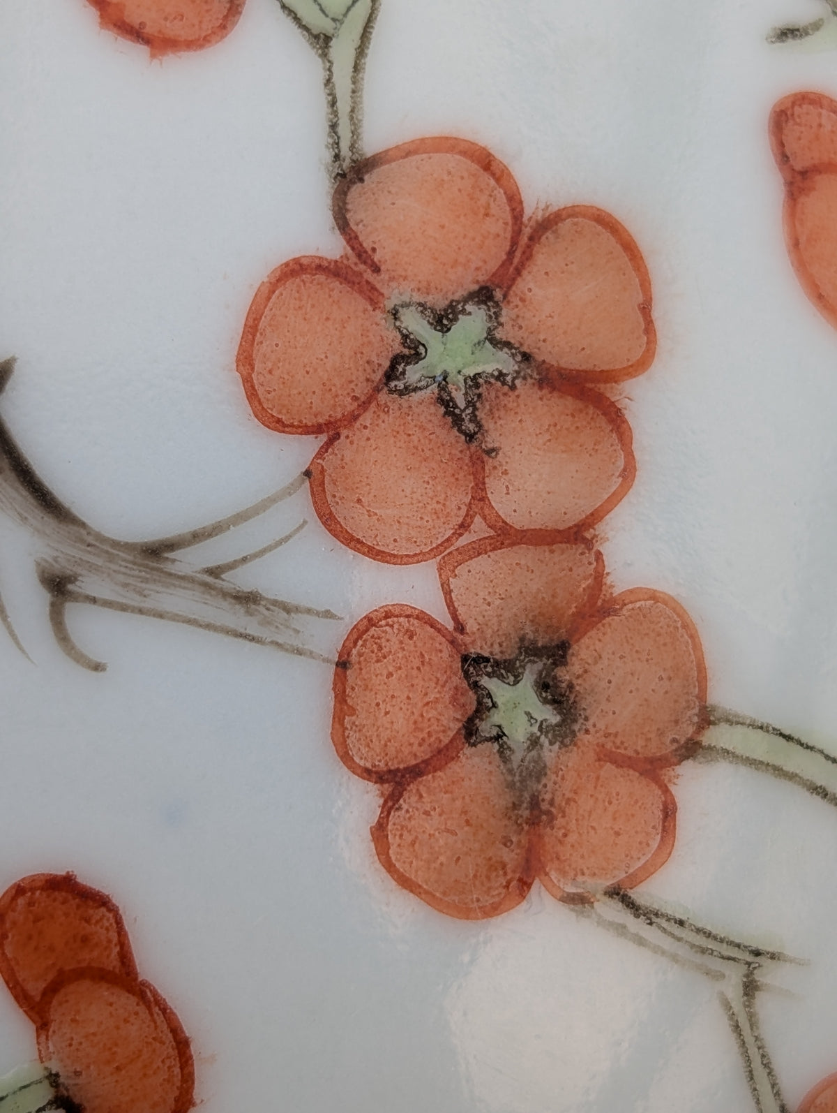 Antique Chinese porcelain cup with cherry blossom, 19th c #3029