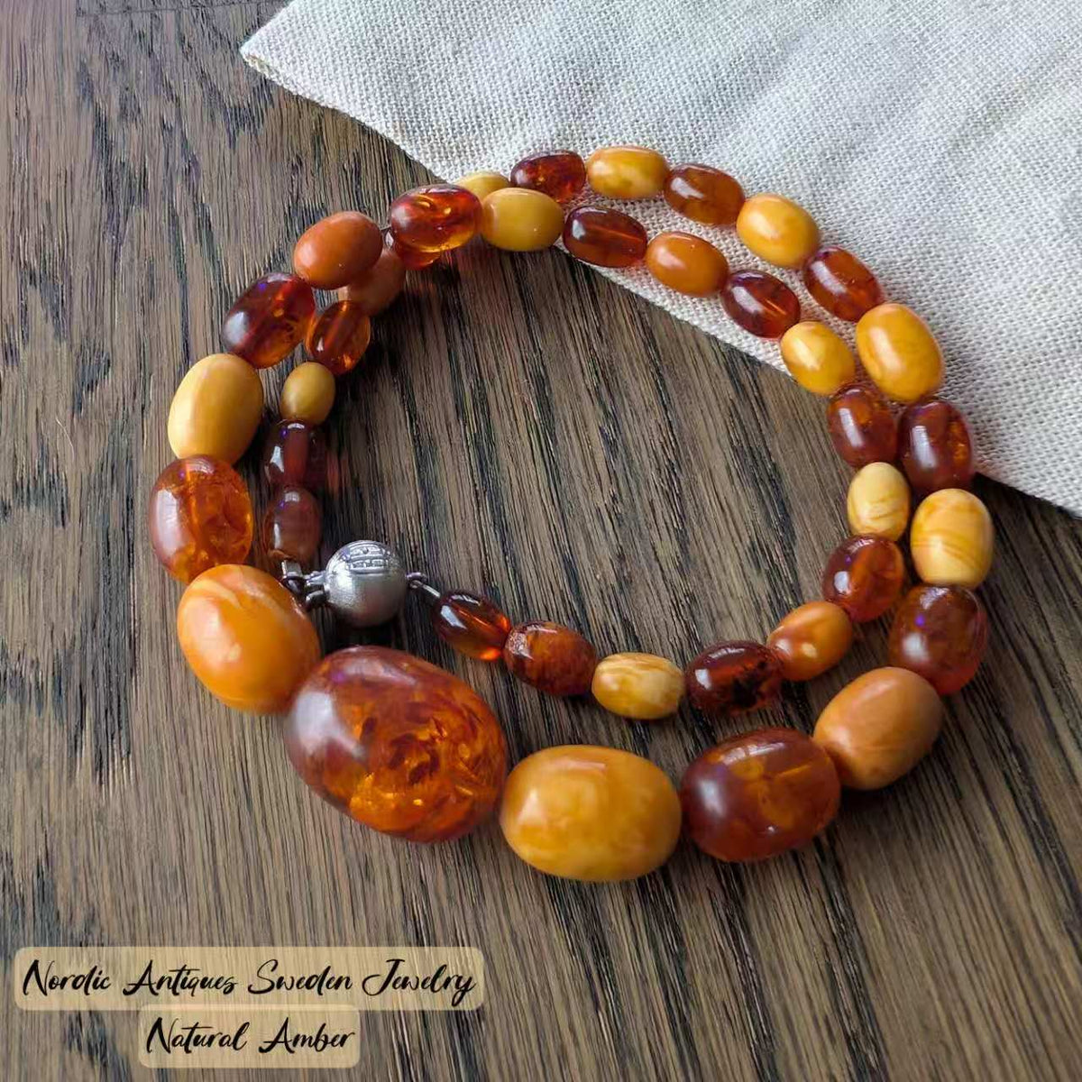 Antique Natural Amber Necklace Baltic Amber  19.07g #3022