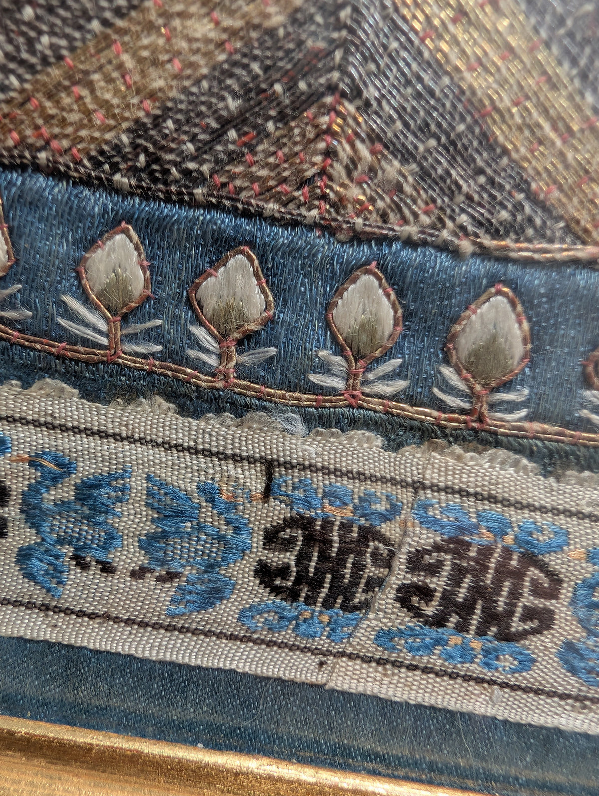 Chinese Antique silk embroidery with pheonix, 19th century Qing Dynasty #3025